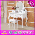 Wholesale Cheapest Wooden Dressing Table with Mirror and Stool W08h017